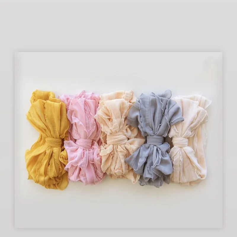 Повязка на голову кружевная с цветочным принтом для новорожденных девочек