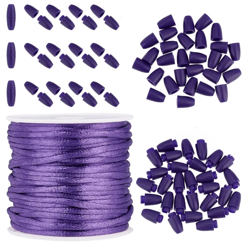 Отрывная застежка для шнурка соединители бочонков из бисера пластиковая