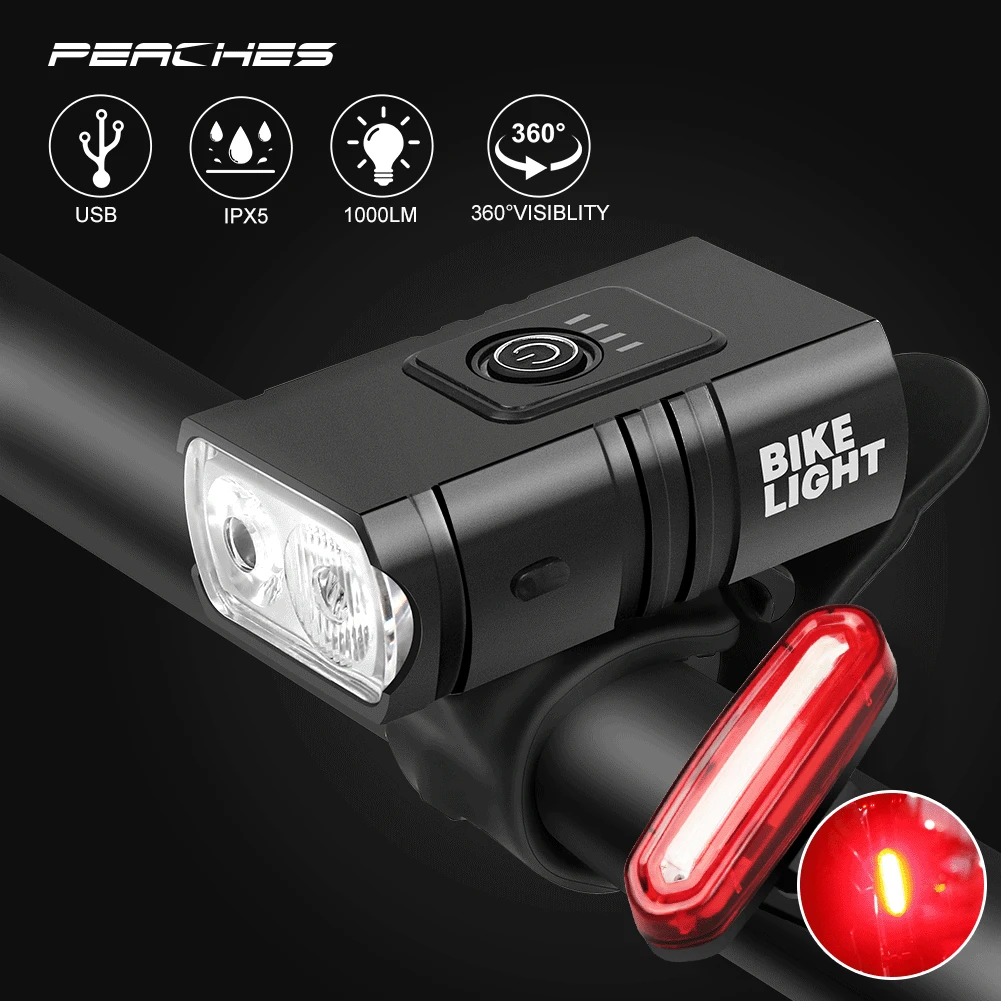 

T6 LED Bike Front Light USB Rechargeable Lamp Mountain Road Headlight Cycling Flashlight Luz Bicicleta MTB Bicycle Accessories
