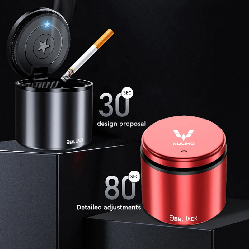 Автомобильная пепельница портативная с одной кнопкой новые - Цена: 1518