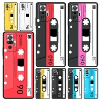 retro vintage cassette tape phone case for xiaomi redmi note 11 10 8 pro 10s 9s 9 9t 8t 9c 9a 8a 7 k40 gaming k50 11t 5g cover