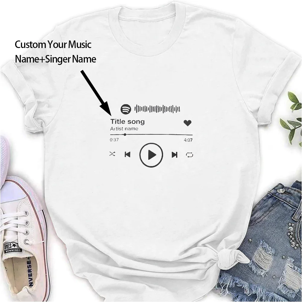 

Custom Music Name And Singer Name T-Shirt Short Sleeves Personality Creative Customize The Unique Music Belongs You