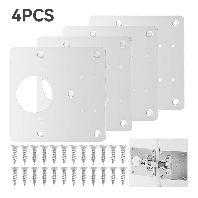 Ремонтная пластина для петель, крепежная пластина для дверной петли шкафа, комплект для ремонта дверных петель, ремонтные боковые панели, соединение дверной панели