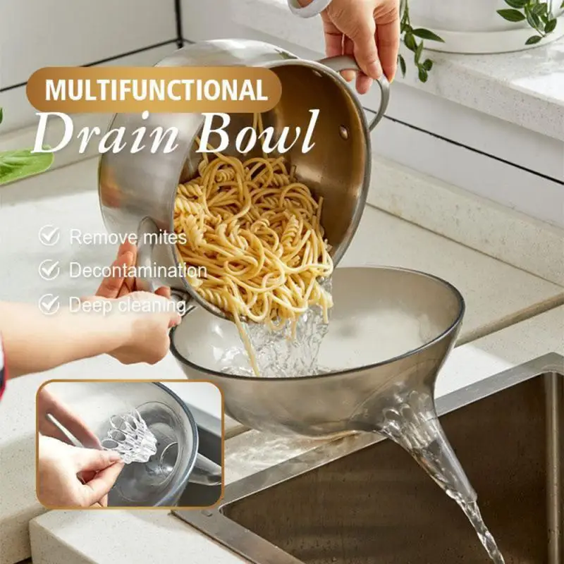 

Funnel Rice Pasta Drainer Rice Strainer Food Colander Baskets Strainer Plastic Plastic Strainer Bowl Wholesale Multifunctional