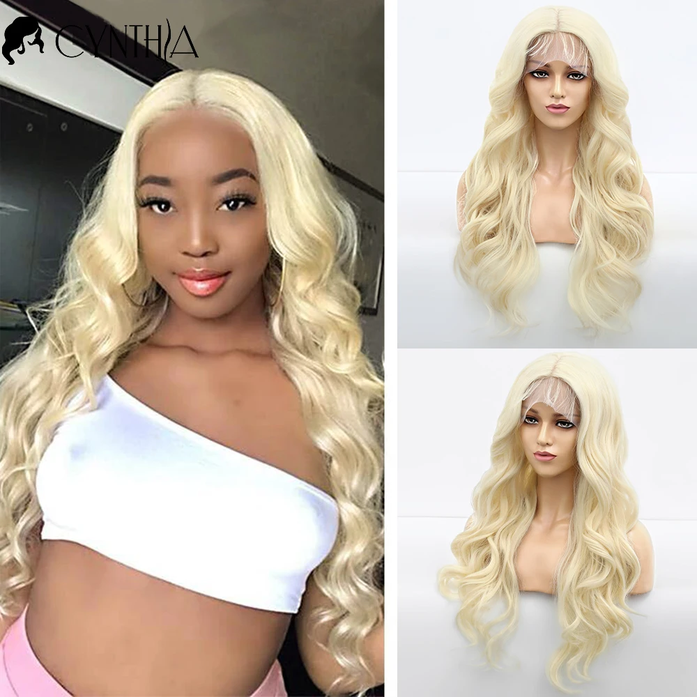 

Блонд 613, волнистый передний парик на сетке, синтетические парики для черных женщин, передний женский парик на сетке, Длинный натуральный парик 26 дюймов