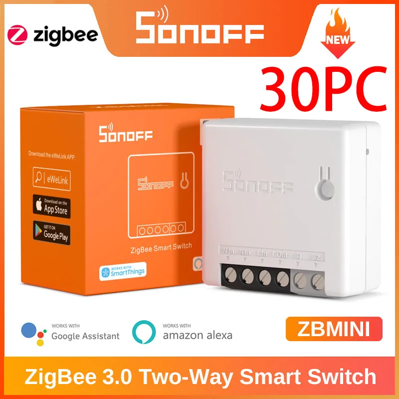 

Sonoff Mini Zigbee 3.0 Switch SONOFF Zigbee ZBMINI Smart Switch Relay Remote Control EWeLink SmartThings Hub Alexa Google Home