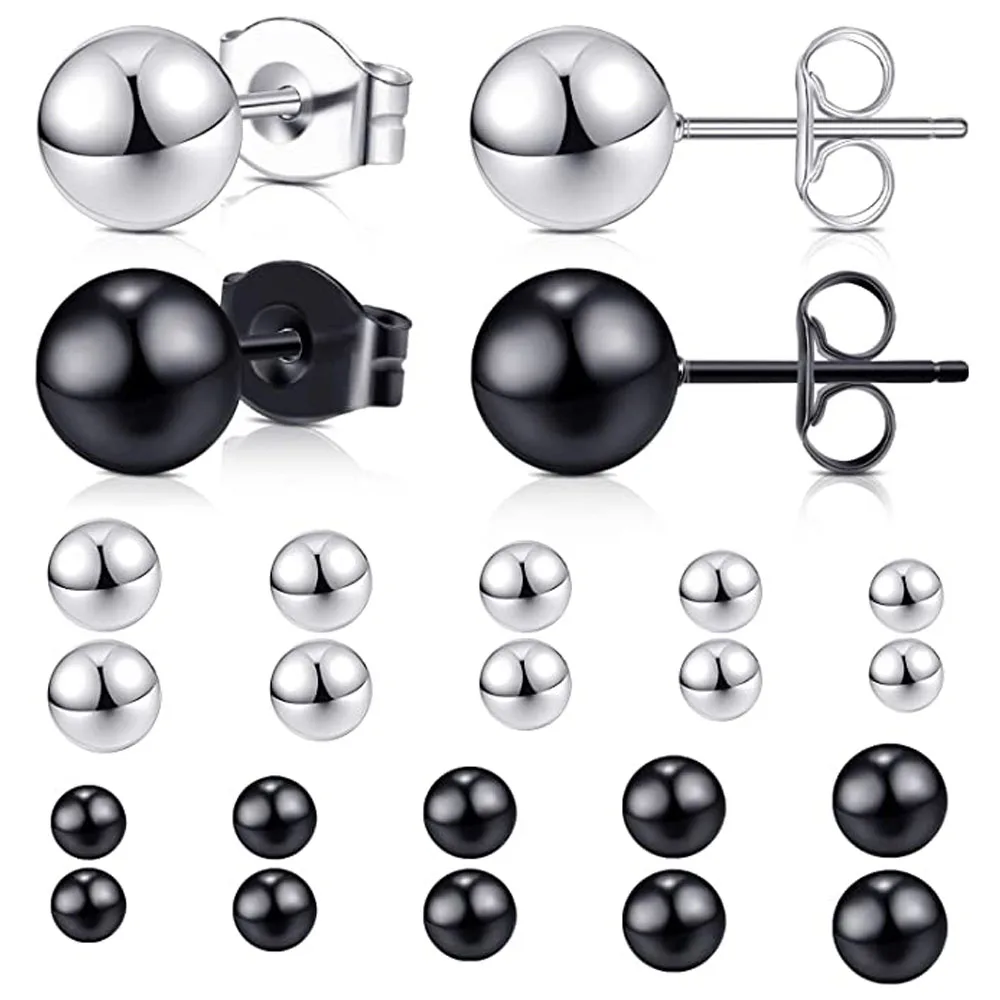 

Женские серьги-гвоздики из хирургической стали, 10 пар