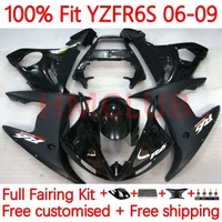 100 fit injection body for yamaha yzf r6s r6 s yzfr6s 2006 2007 2008 2009 black stock yzf r6s 06 07 08 09 oem fairing 10no 63