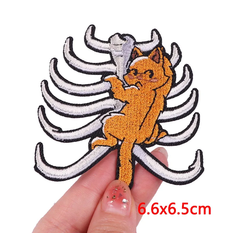 Cartoon Animals Patches For Clothing Thermoadhesive Clothes Cat Paw Frog Patch Iron on Embroidery Applique DIY |