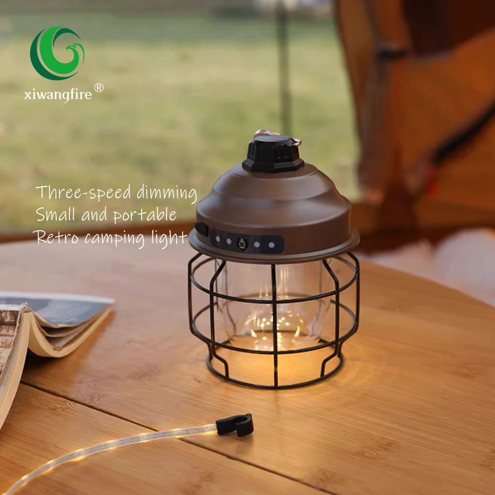 

LED Camping Atmosphere Light Stepless Dimming Outdoor Camp Waterproof Light Type-c Interface Fast Charge and Long Battery Life