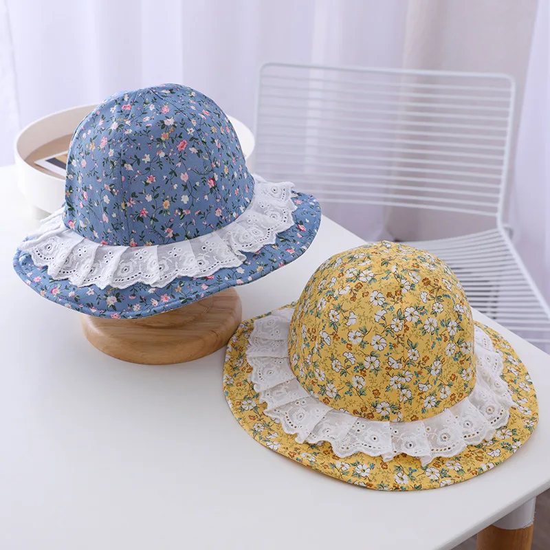 New Fashion Baby Girls Children Kids Summer Flower Sun Lace Hat Beach Cap Kids Gift