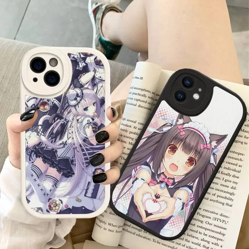 

Nekopara Phone Case Hard Leather For iPhone 14 13 12 Mini 11 14 Pro Max Xs X Xr 7 8 Plus