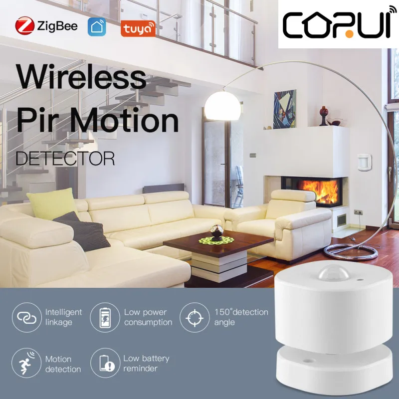 

CORUI Tuya Zigbee PIR Motion Sensor Smart Body Movement Sensor Smart Life Remote Control Human Sensor Detector Smart Home Alarm