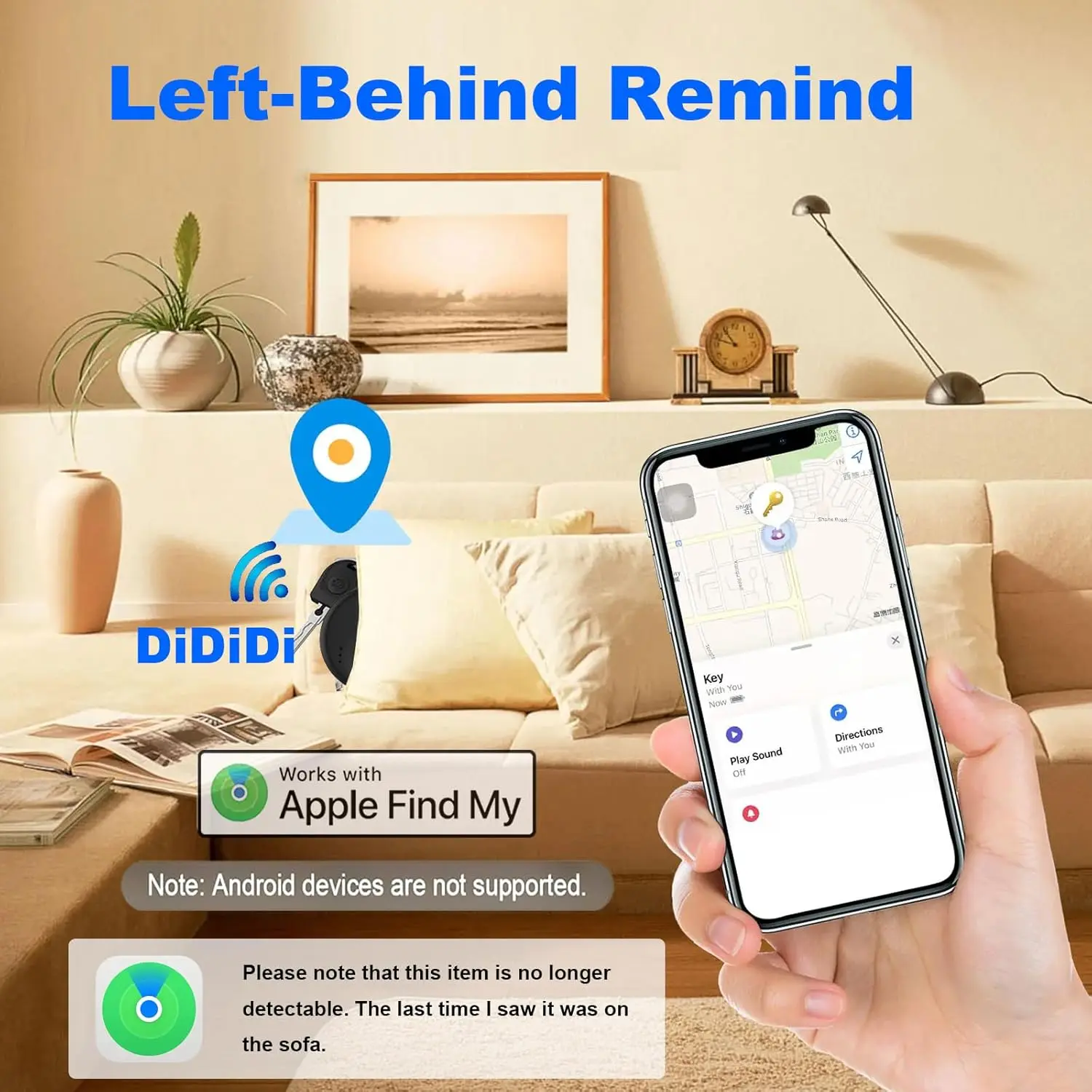 Фото AirTags — упаковка 1/2/4 предметов Bluetooth, совместимые с приложением Apple Find My, трекером для детей, багажа, ключами, рюкзаком №5
