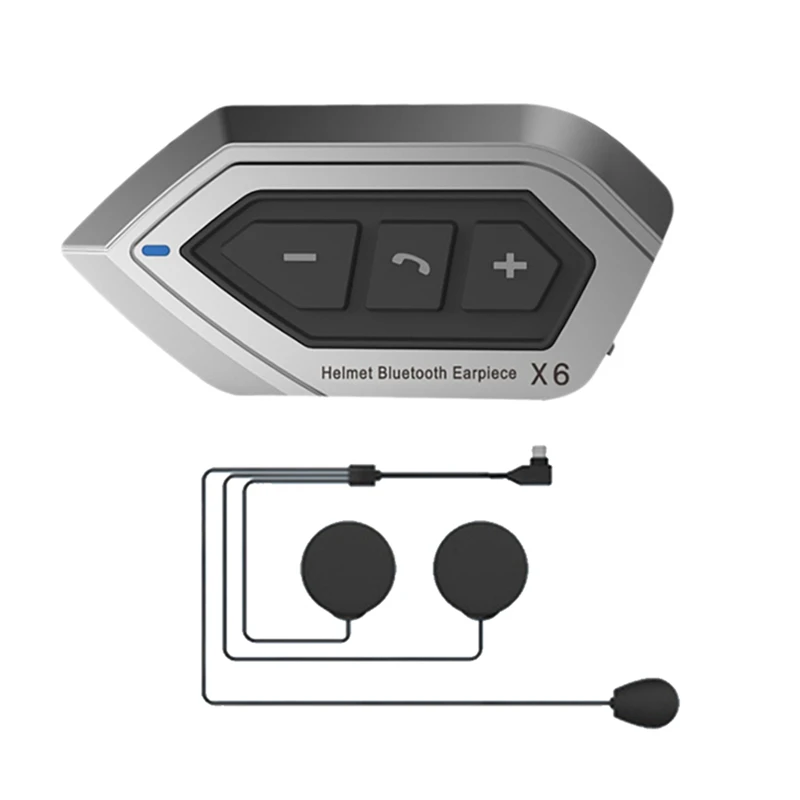 

X6 Helmet Bluetooth Headset 1500Mah Motorbike BT5.0 Smart Noise Cancelling Stereo Wireless Hands-Free Call Headset