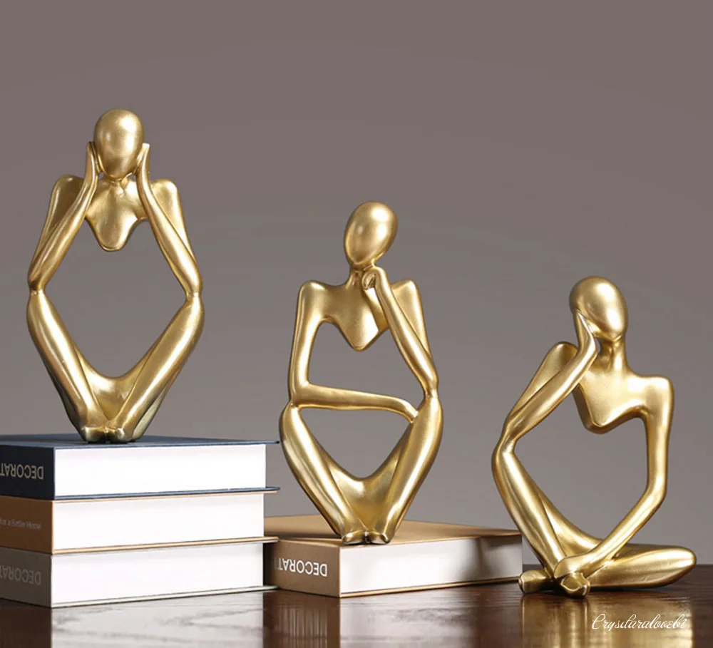 

Статуи творческих абстрактных истончиков из смолы, скульптуры людей, миниатюрные статуэтки, ремесло, украшение для дома, аксессуары для офи...