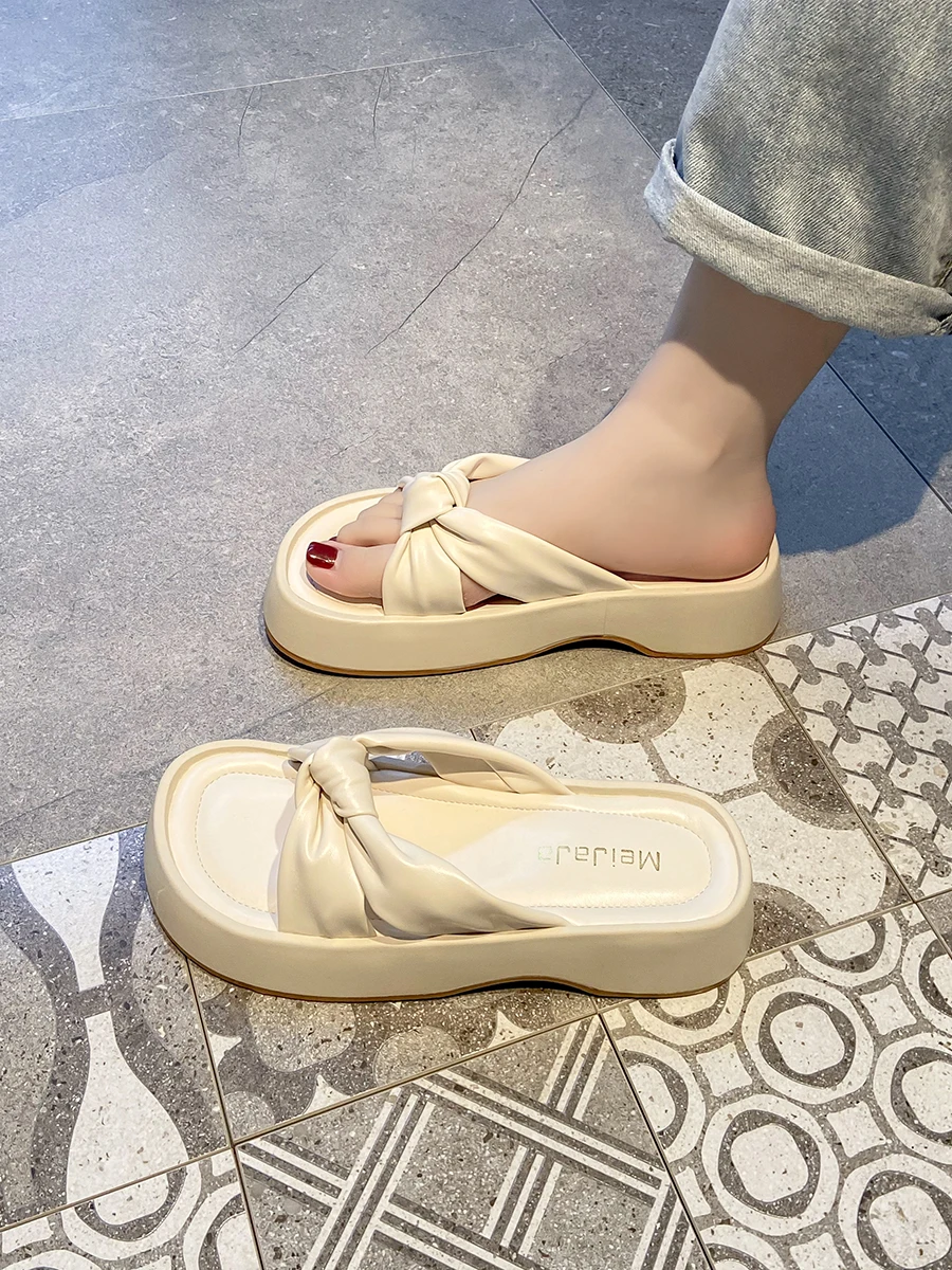 

Shoes Woman 2022 Slippers Casual Pantofle Shale Female Beach Med Platform Luxury Flat New Sabot Summer Fashion Slides Basic PU R