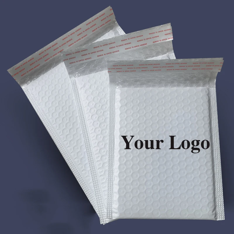 10 adet özel Logo baloncuklu zarf poli baloncuklu zarf kendinden mühürlü yastıklı zarflar hediye keseleri ambalaj poşetleri giyim kozmetik