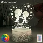 День Святого Валентина, подарок для девушки, я люблю тебя, Красочная 3D Голограмма, любовь, сердце, дневсветильник свет, USB акрилосветильник, вечеринка