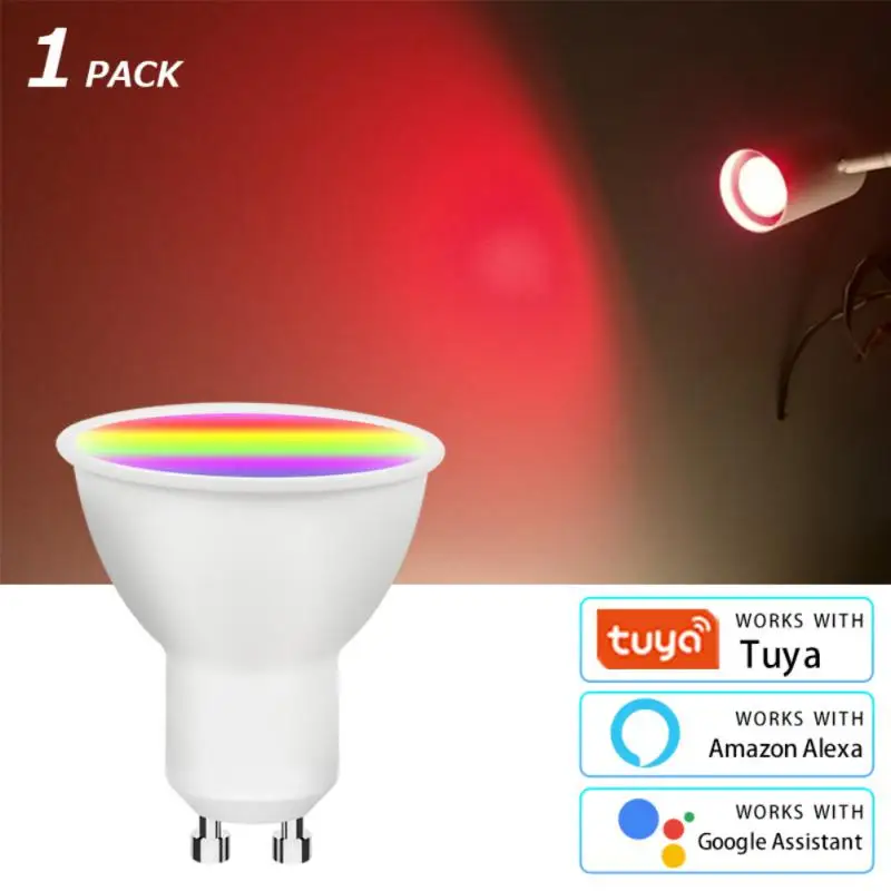 

Tuya WiFi Intelligent GU10 Lamp Cup Rgbcw 11V/220V 7W9W Dimming And Color Matching Voice Controlled Spotlight Alexa Google Home