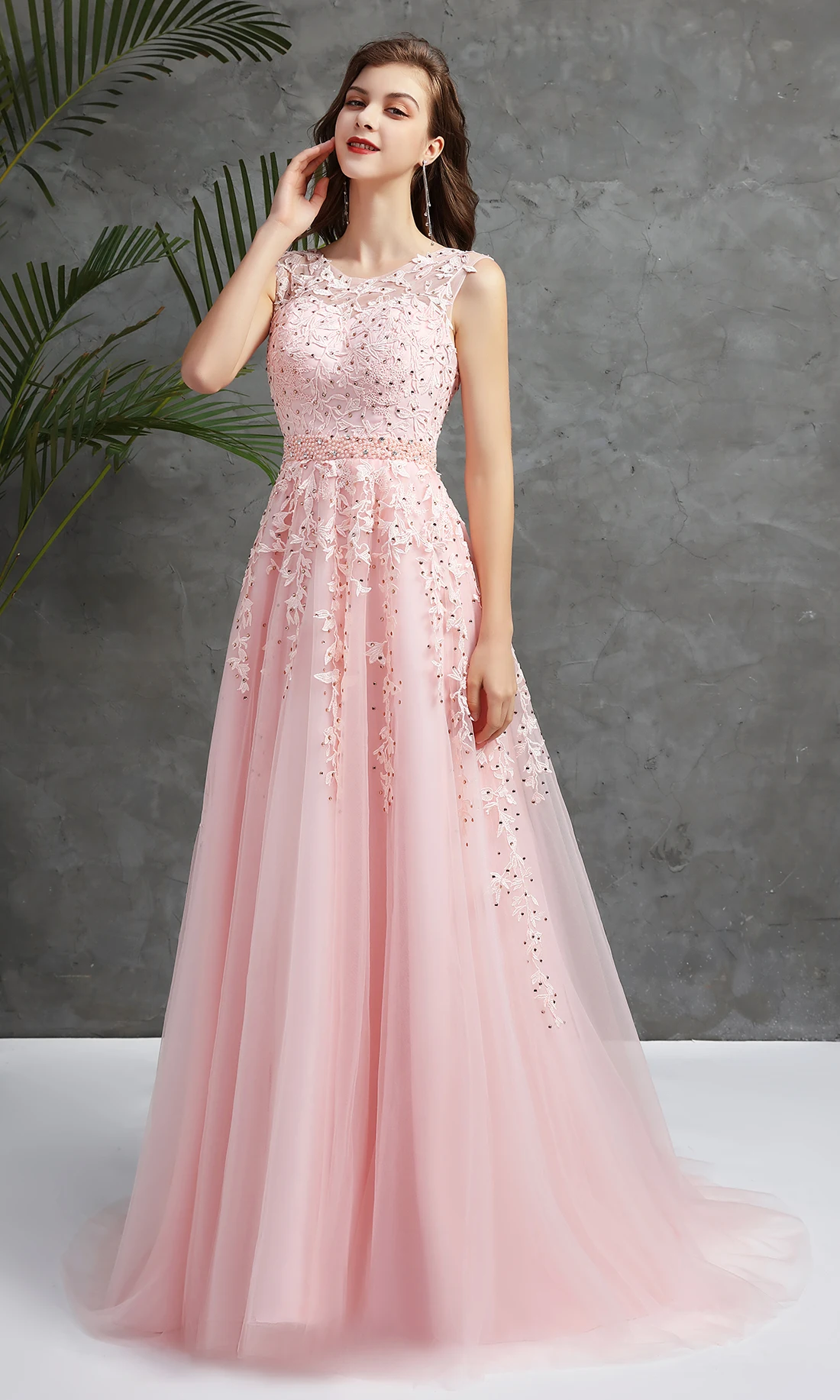 Vestidos De Festa вечернее платье Robe Soiree с круглым вырезом кружевной аппликацией Длинные