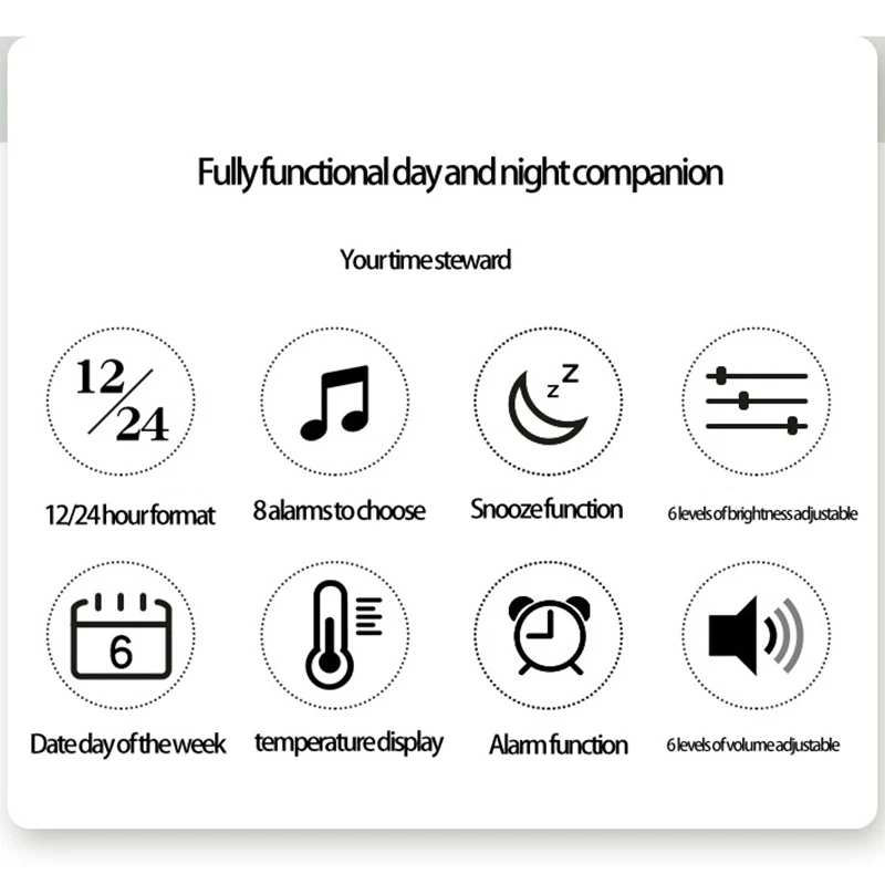 Акция! Цифровой светодиодный Будильник с функцией измерения температуры в