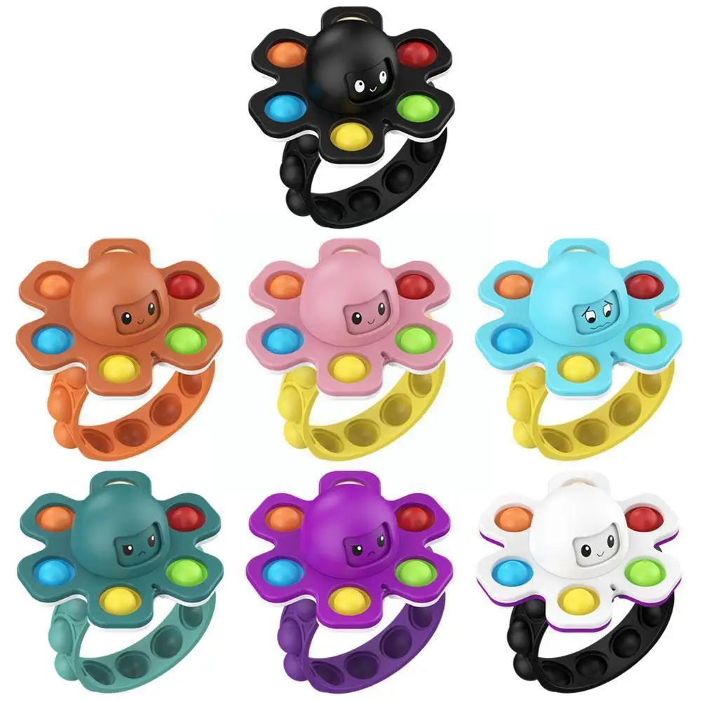 

New Simple Dimple Bubble Bracelet Fidget Toy PopIts Decompression Anti-stresspopits Children's Octopus Rotating Toy