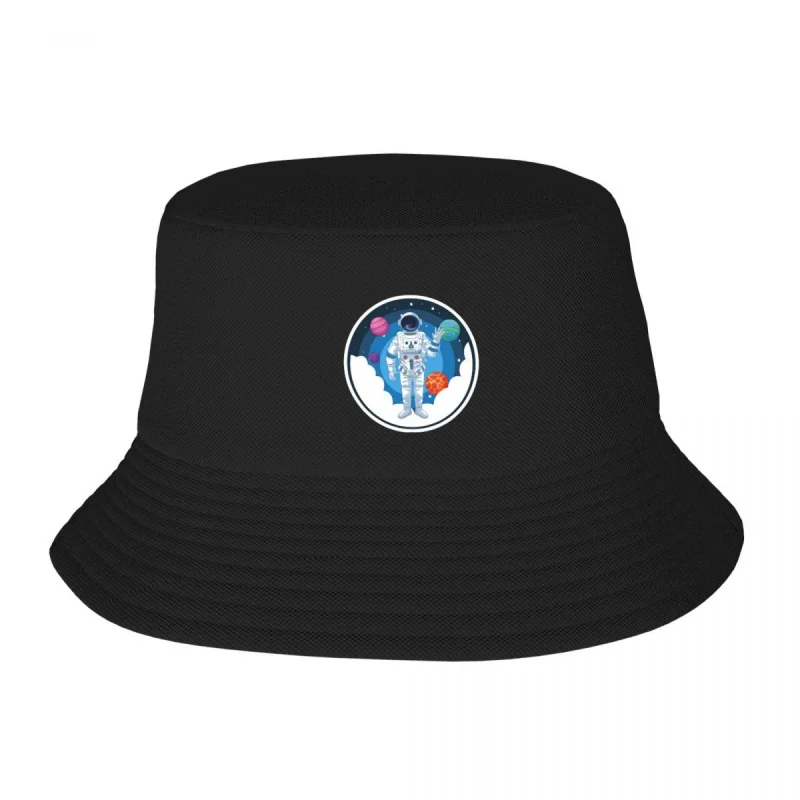

Astronaut In The Galaxy Cartoon Round Icon Adult Fisherman's Hat Bob Bucket Hats Men Women Caps fisherman Hat Girl Boy Hat