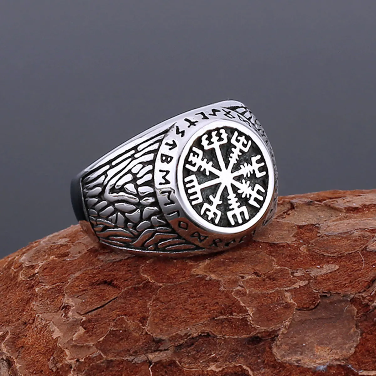 

New Odin Viking Compass Retro Ring Nordic Stainless Steel Men's Teen Ring Jewelry Gift Fashion Amulet Punk Party Accessories
