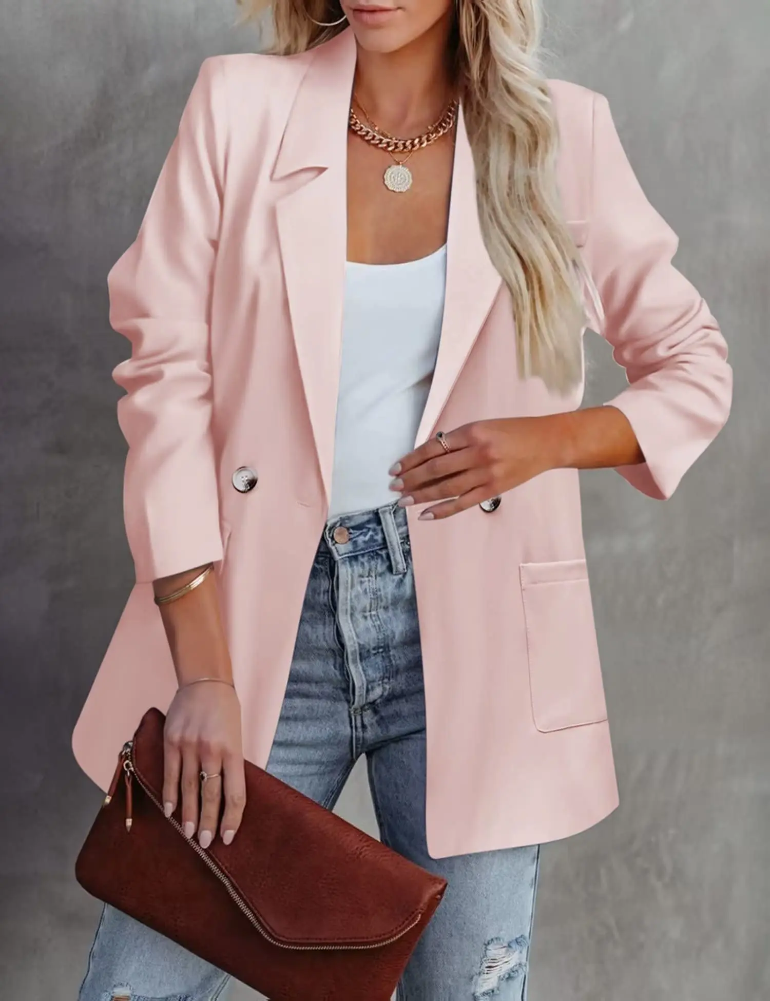 2023 Fashion Jacket Women's Classic Two-Buttons Slim Fitting Blazer Office Ladies Casual Long Sleeve Female Coat костюм женский