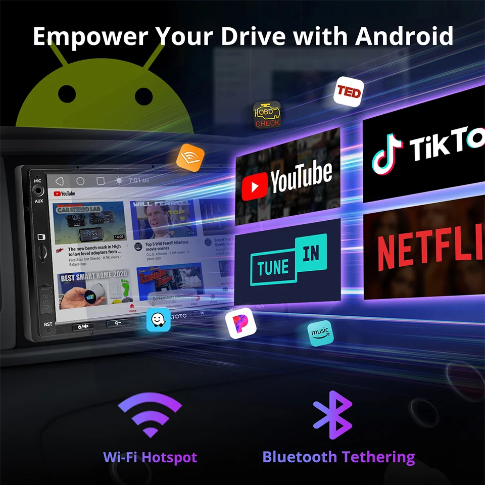 ATOTO A5L Android Double 2 Din Автомобильная стереосистема 7-дюймовый автомобильный