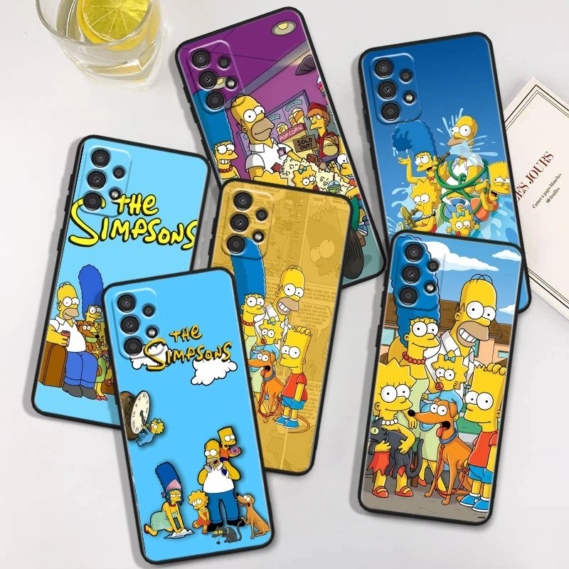 Чехол для телефона Disney S-simpsons черный мягкий чехол Samsung A 01 02 03 04 05 10 11 12 13 14 20 21 22 23 25 30 S