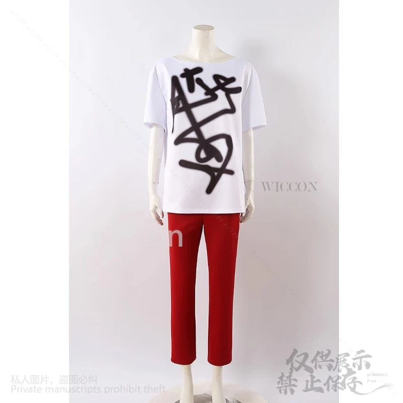 Anime Alien Stage Cosplay Till Costume Wig Tshirt Red Pants Fancy Party Halloween Tattoo Uniform Men Women Customized