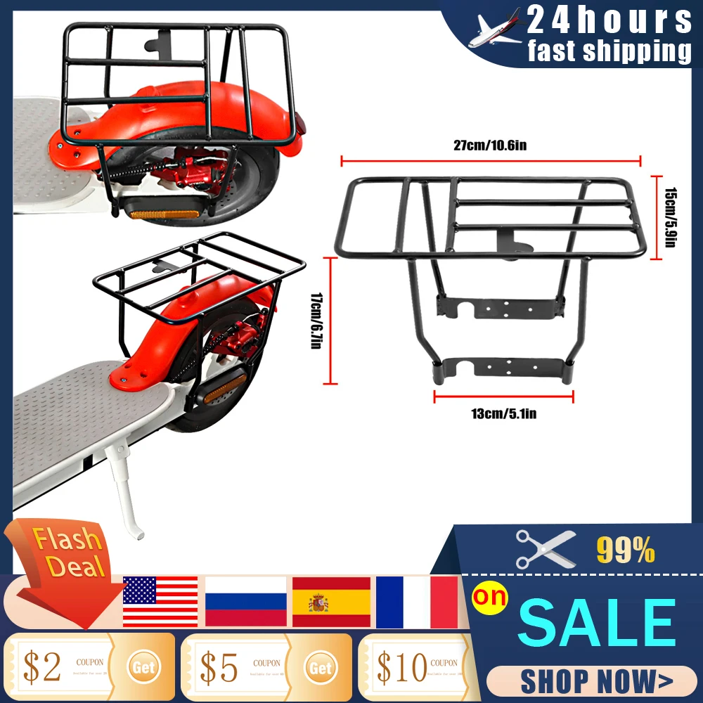 

Scooter Rear Rack Solid Bearing Electric Scooter Luggage Cargo Rack Solid Steel Carrier Rack Replacement for Xiaomi M365 1S Pro
