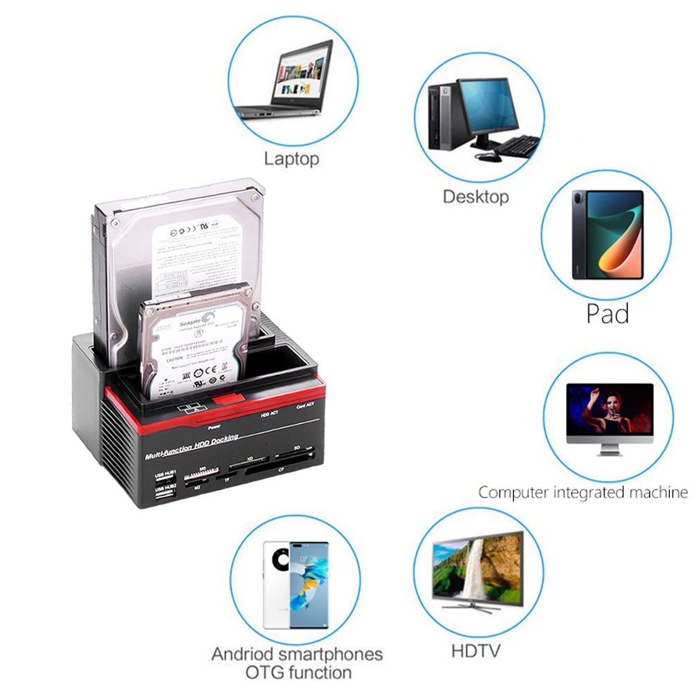 Фото Док-станция для жестких дисков 2,5, 3,5 дюйма, SATA IDE HDD №2
