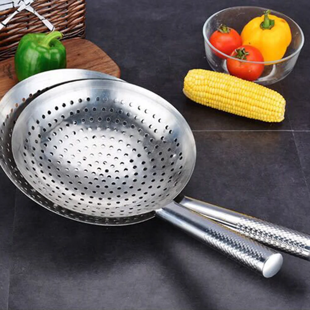 

Hemoton Mesh Strainer Stainless Steel Cooking Colander Skimmer Slotted Spoon Handle Frying Strainer Hot Pot Ladle