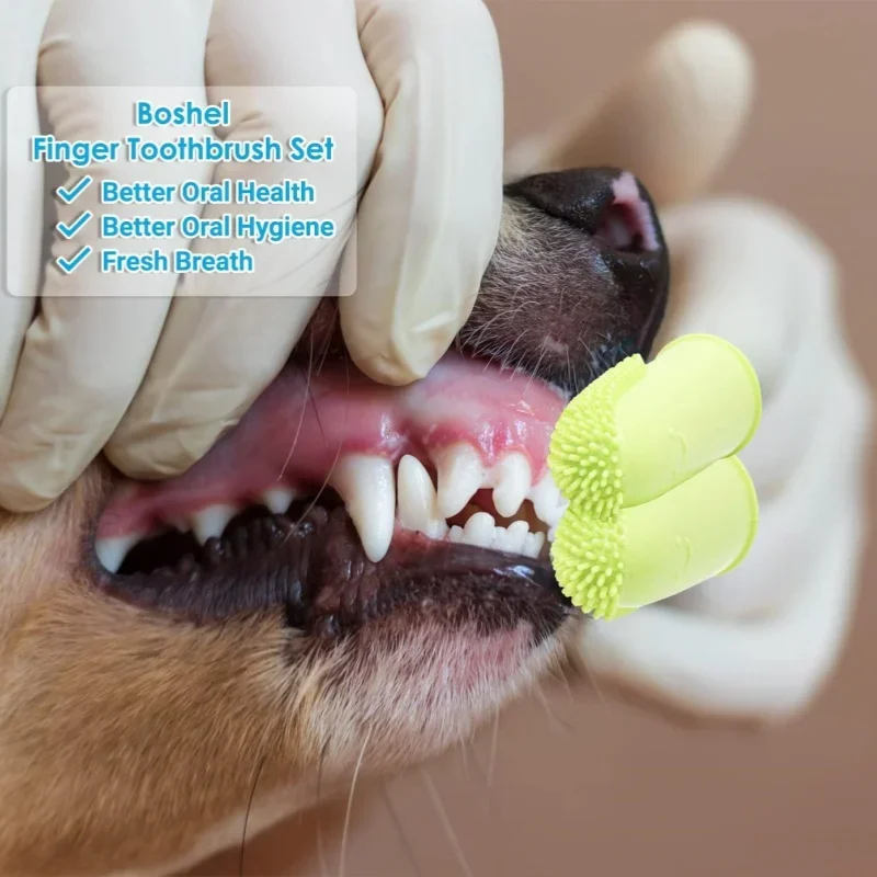 1 шт. супермягкая зубная щетка с двойным пальцем для собак чистка зубов домашних