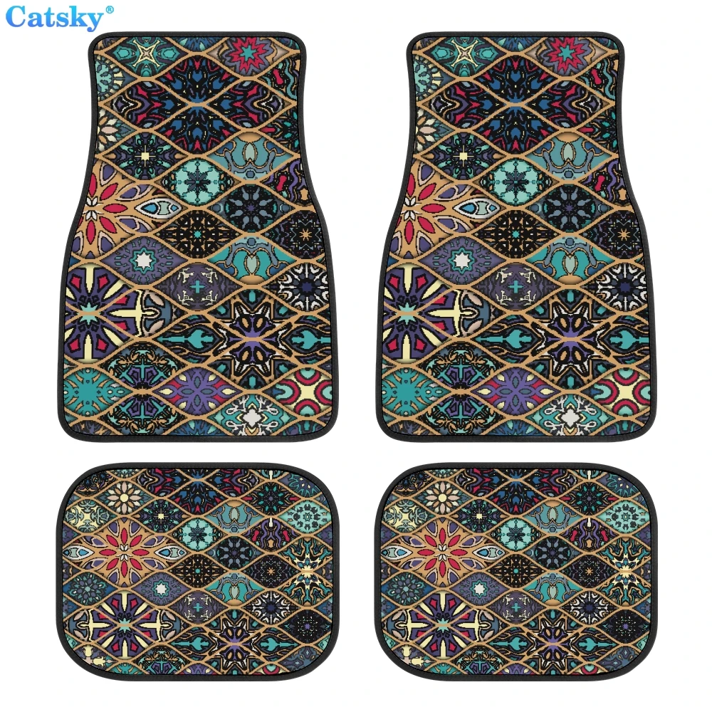 

Напольные коврики для автомобиля в этническом стиле, коврики для автомобиля в стиле хиппи, аксессуары для автомобиля в стиле ретро