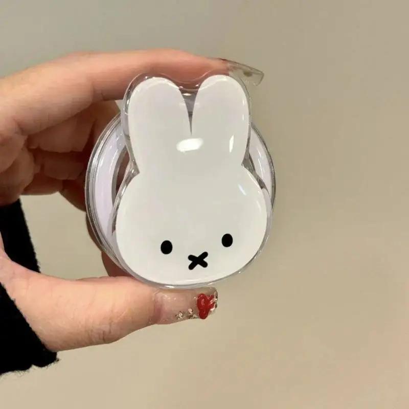 Фото Милый магнитный держатель для телефона в виде кролика Миффи, совместимый с MagSafe, складная выдвижная подставка-держатель для рабочего стола №2
