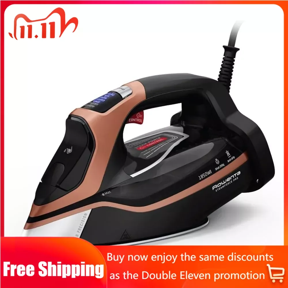 

Stainless Steel Soleplate Steam Iron for Clothes 400 Microsteam Holes, Professional Results 1850 Watts Ironing