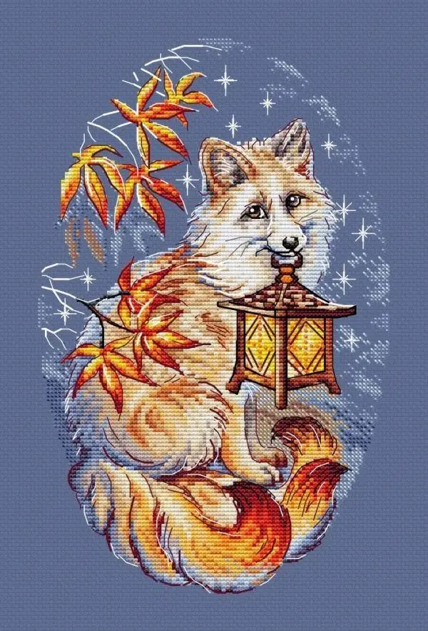 

Fox with a Lantern 27-36 embroidery kits, cross stitch kits,cotton frabric DIY homefun embroidery Shop10