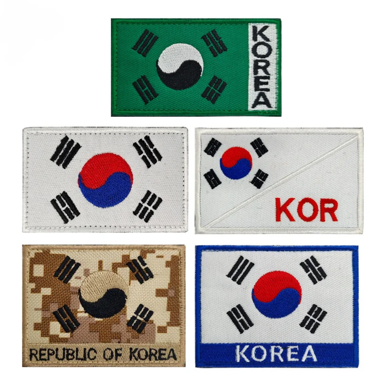 

Корейский флаг, тактическая вышивальная ткань, паста, искусственный крючок, дизайн петли, легко разбирается, декоративные аксессуары «сдел...