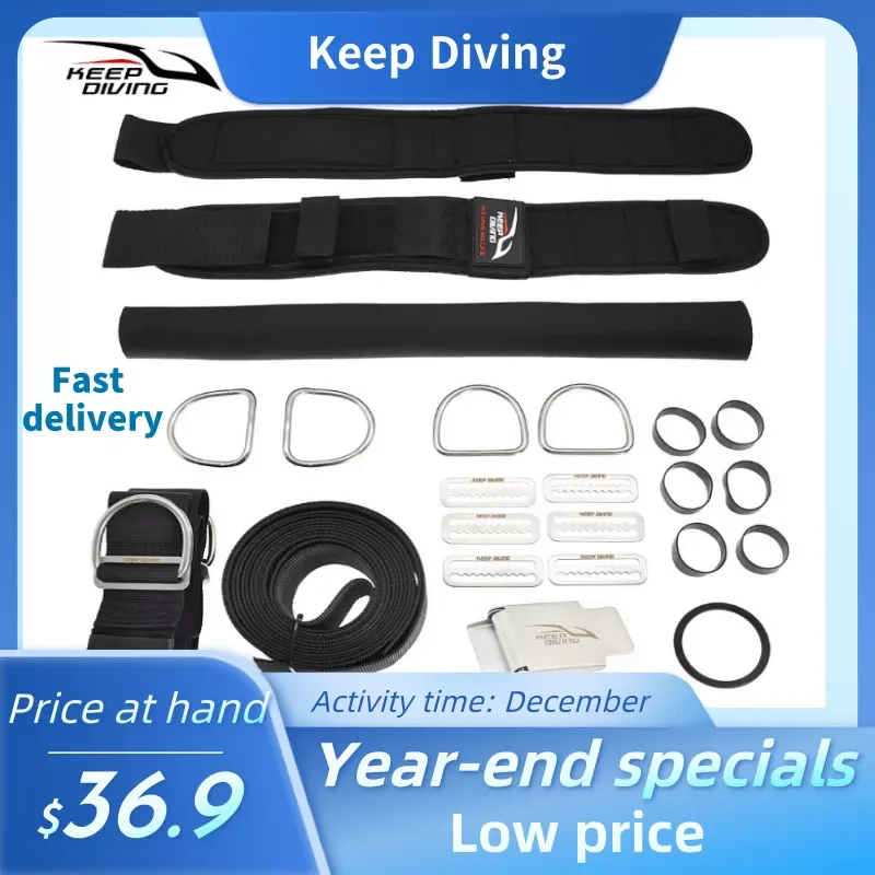 DIVING Scuba Diving Backplate Harness Set BCD Ultralight Backplane Accessories Crotch Strap Weight Belt Dive Kit