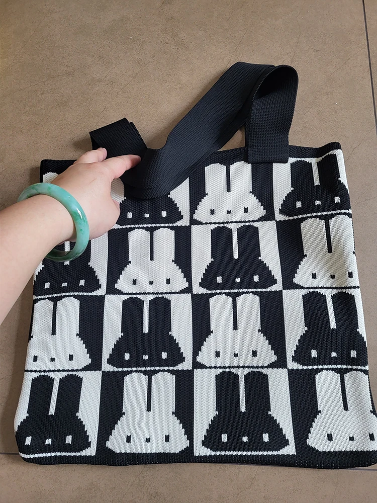 Casual Cute Rabbit 2023 New in Shoulder Wool Knitting Handbag Luxury Designer Brand Crossbody Bags for Women High Quality Purse