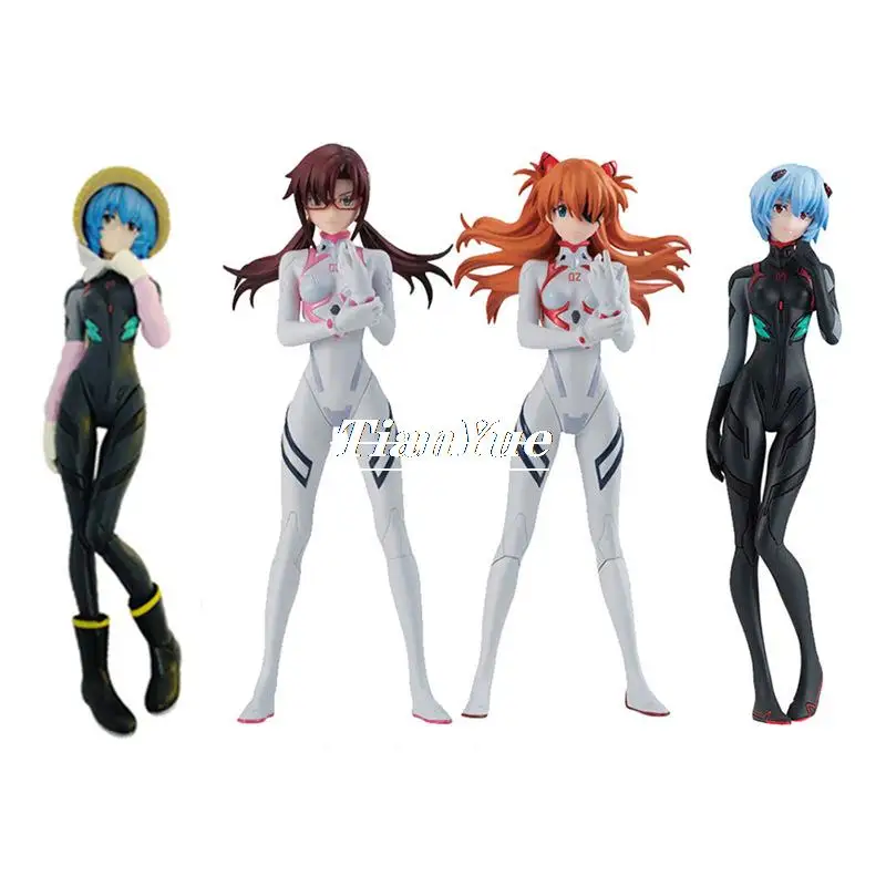 

Anime Ayanami Rei Asuka Langley Soryu robot HG Girl 4pcs/set Action Figure toy Christmas gift 14cm