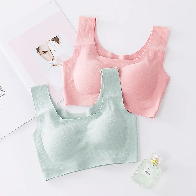 

Autumn And Winter Warm Vest-style Underwear Women's No Rims Gather Bra Bra Glossy Traceless Thin Section Sports Beauty Back