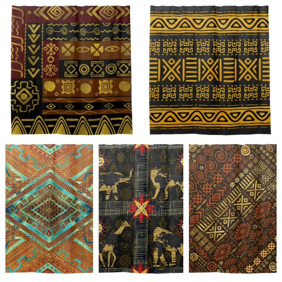 

Занавеска для душа в Африканском этническом богемном стиле, L220 см