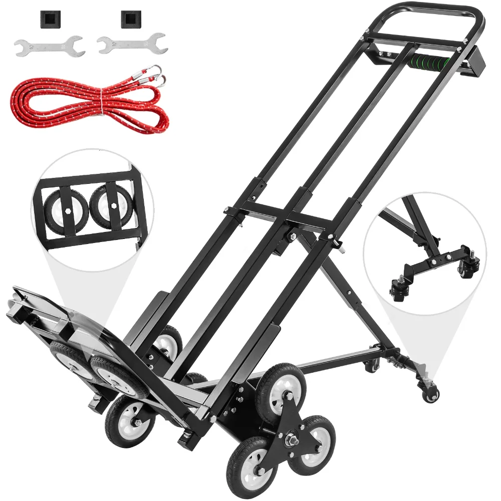 

Stair Climbing Cart 460lbs Capacity, Portable Folding Trolley with 5Inch and 1.5Inch Wheels, Stair Climber Hand Truck