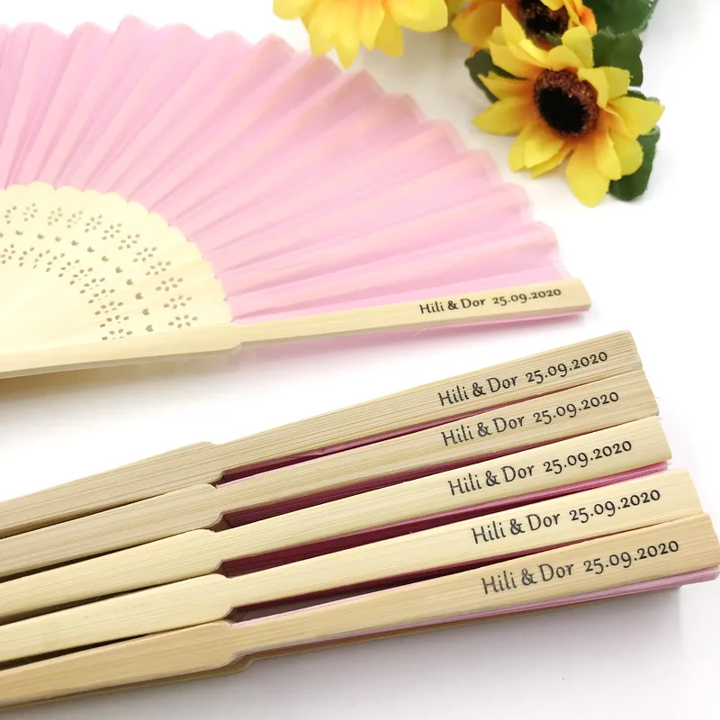 

10/15PCS Customized Wedding Hand Held Fan Custom Printing Newlyweds Name and Date Hand Folding Fans DIY Birthday Souvenir
