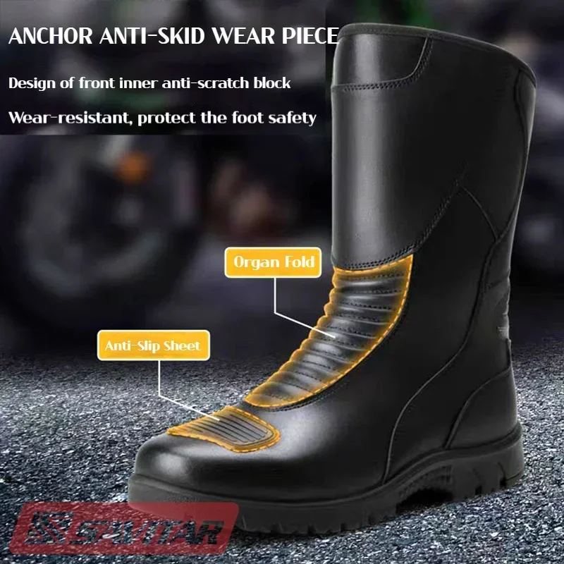 Мотоциклетные ботинки мужские классические для мотокросса с усиленным каблуком